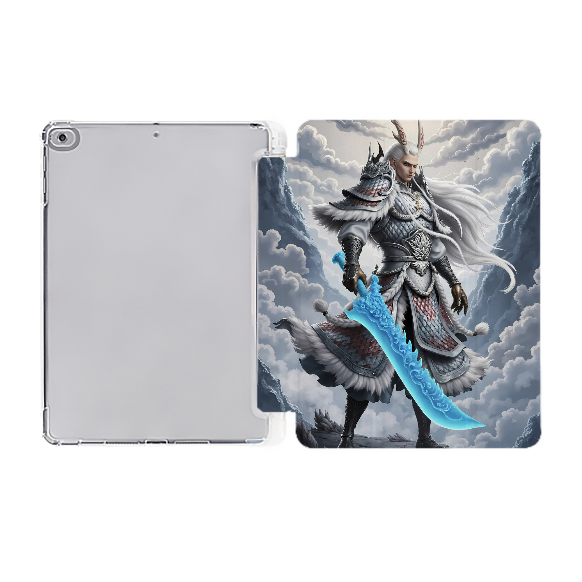 （画像用） Ne Zha 2 ナタ 魔童の大暴れ IPad ケース ペン収納付き 三つ折りスタンド PUレザー×シリコン 対応機種9.5/10.5/10.9インチ